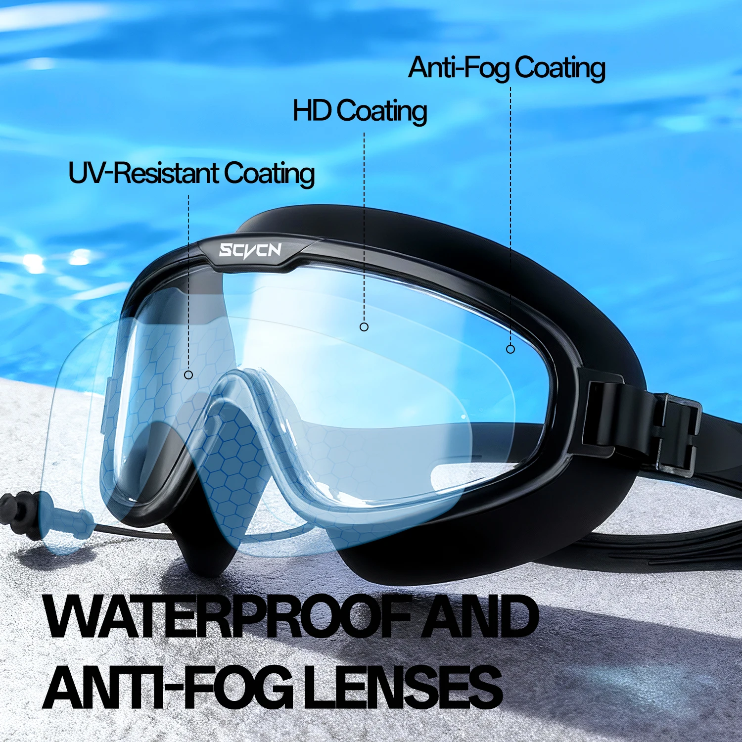 نظارات سباحة احترافية من SCVCN - مراجعة Swimming Goggles Anti Fog وسعره
