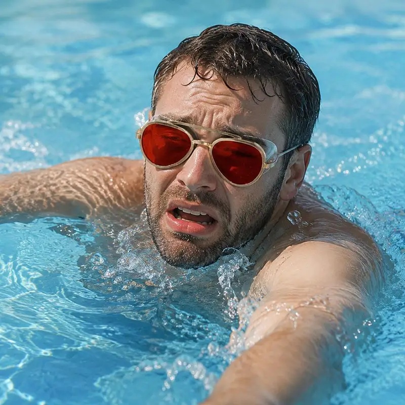 نظارات سباحة دائرية عتيقة الطر - مراجعة Swimming Goggles Anti Fog وسعره